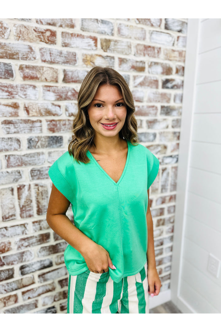 Green~ All The Feels VNeck Top