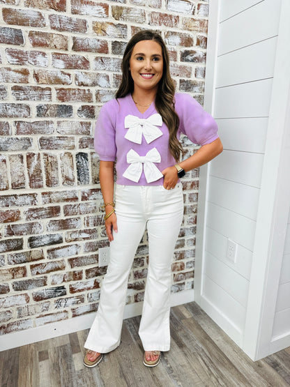 Lilac Bows Top