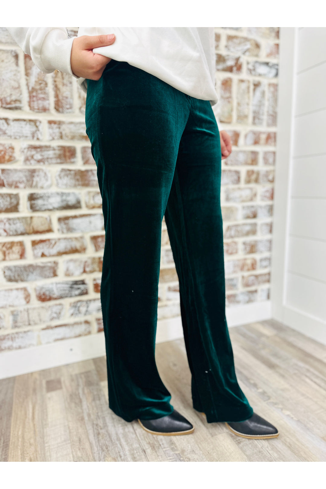 Hunter Green Velvet Pants