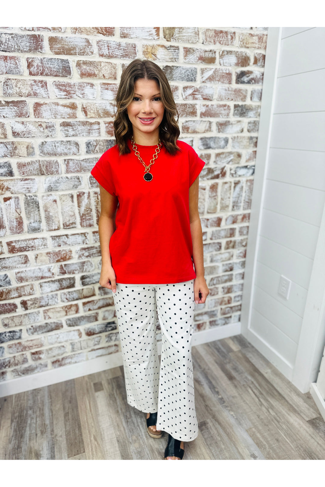 Red Short Sleeve Top