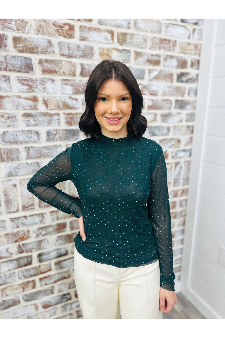 Hunter Embellished Mesh Top