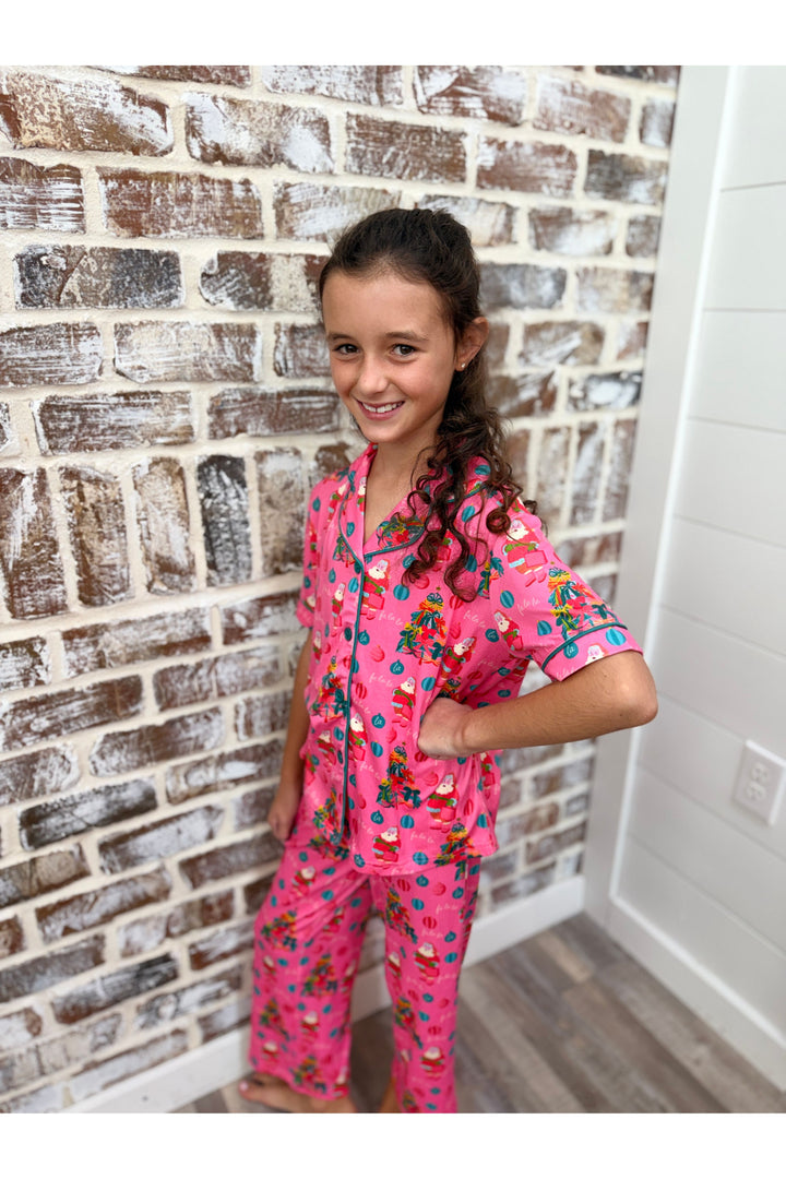 Youth | Pink Santa PJ Set