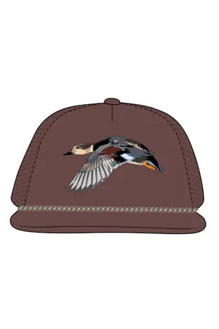 Rust colored hat with duck 