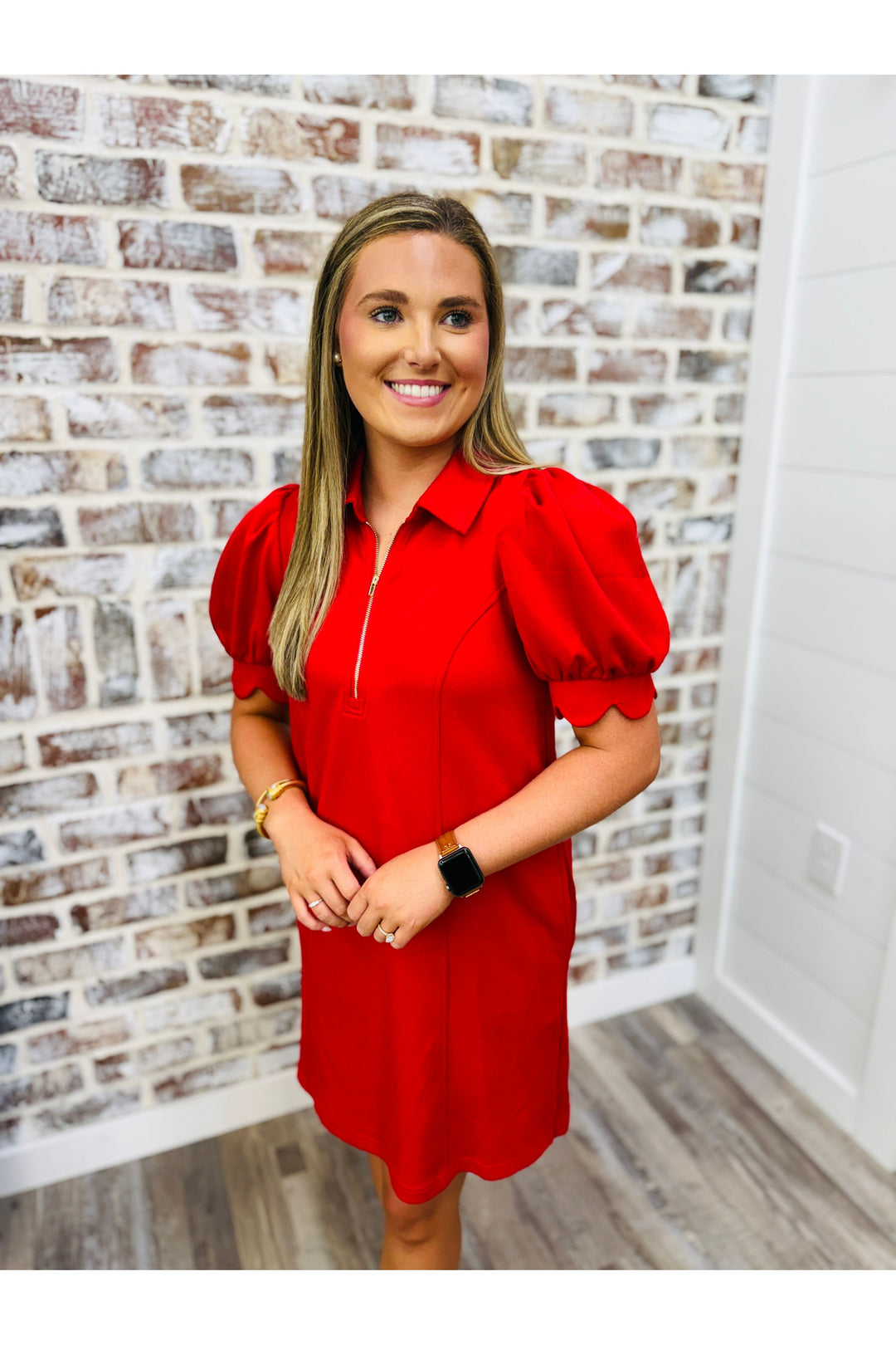 Red Scallop Dress