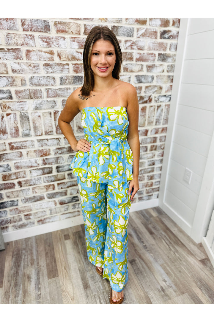 Coastal Blues Strapless Top