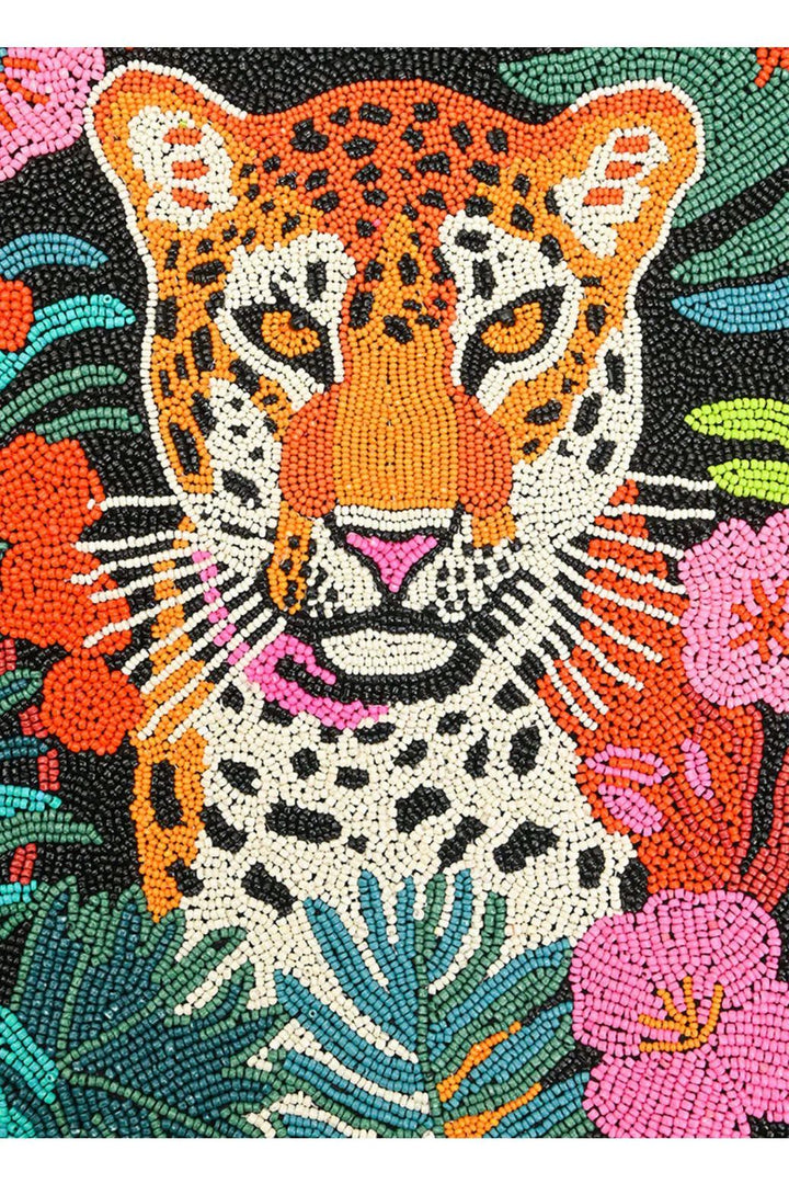 TROPICAL LEOPARD EMBELLISHED TOTE