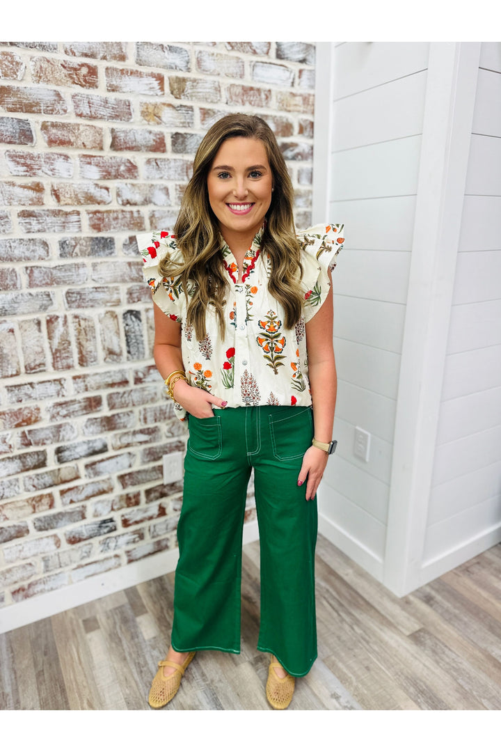Botanical Flutters Top