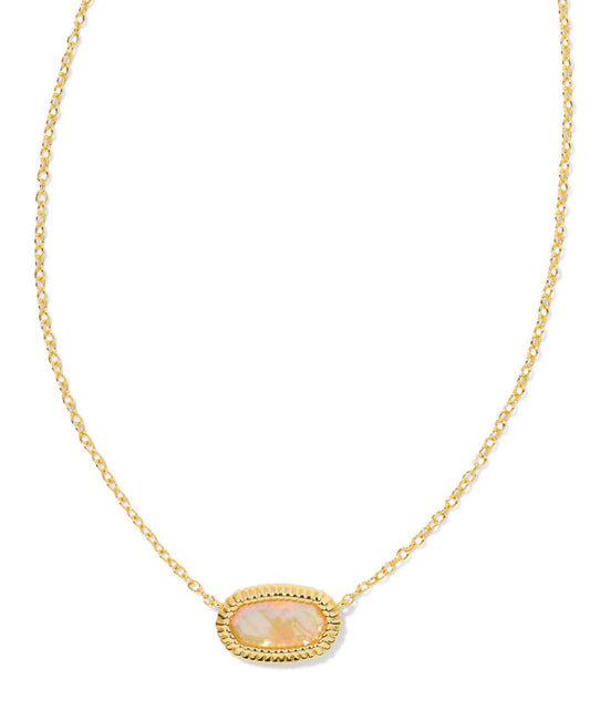 Kendra Scott| ELISA RIDGE FRAME SHORT PENDANT NECKLACE GOLD GOLDEN ABALONE