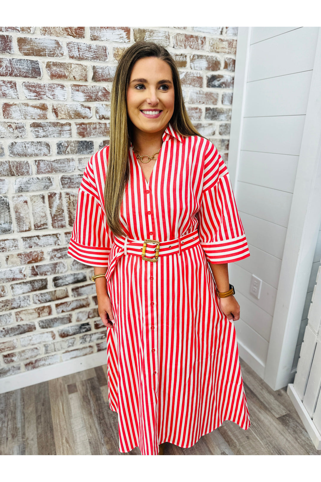 Stripes Of Fun Midi Dress
