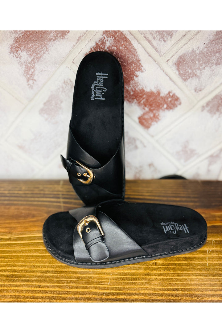 Corkys | Passport Black Sandal