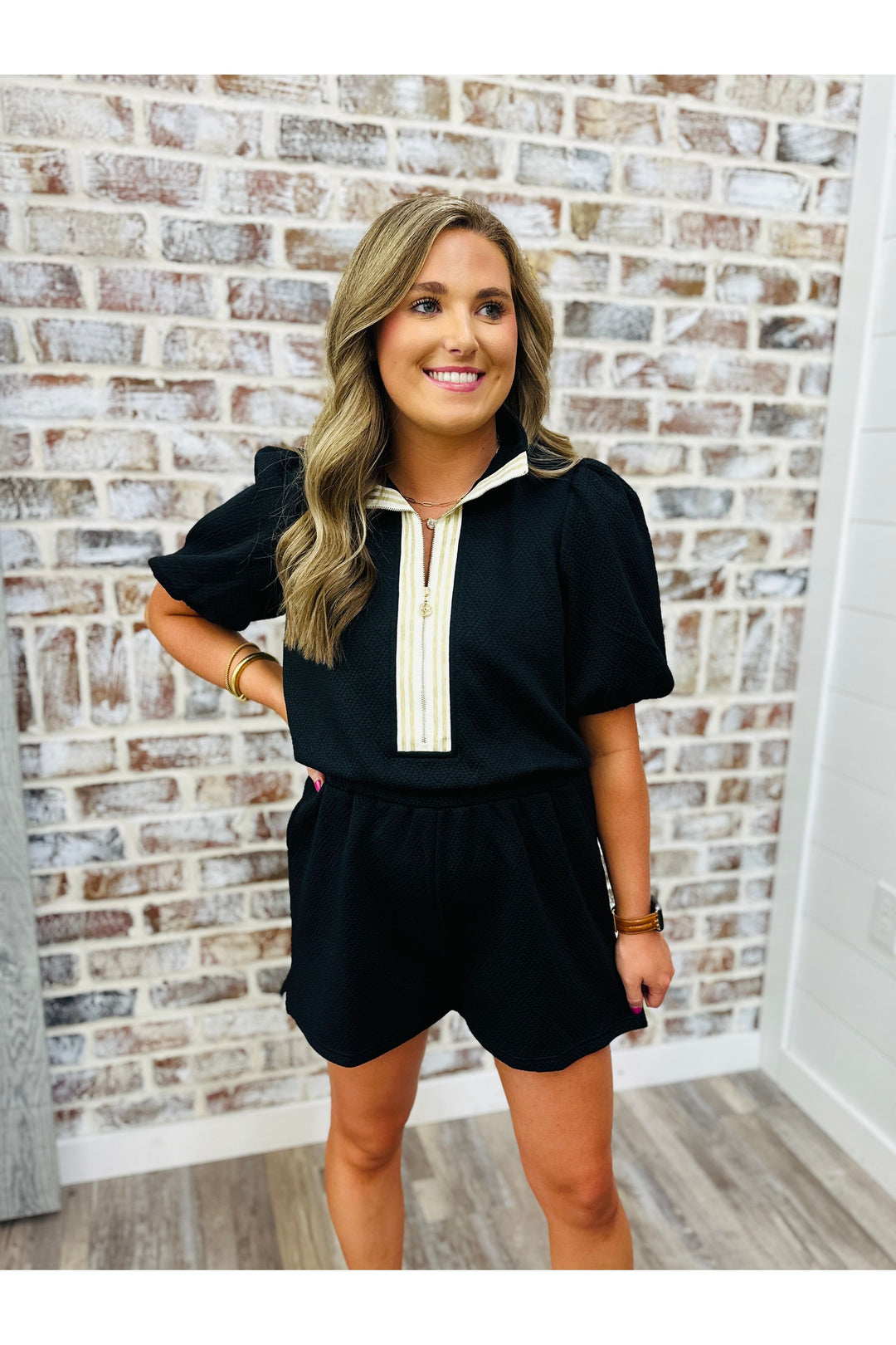 Mary Square| Andie Romper | Black