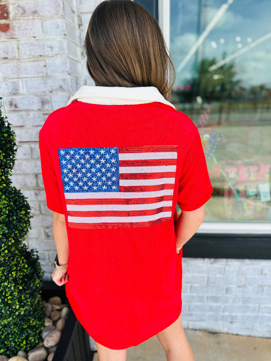 American Flag Terry Cloth Dress