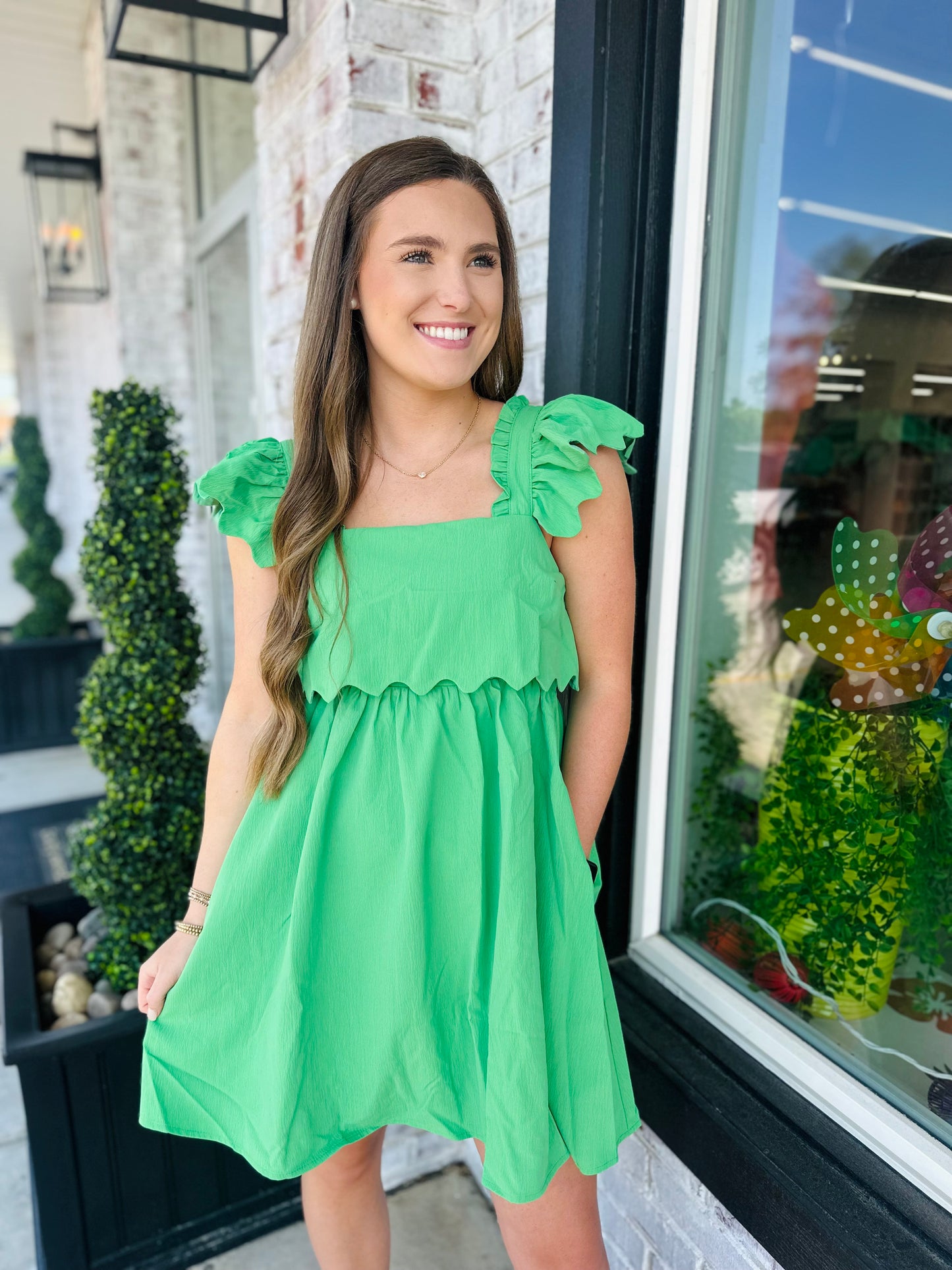 Green Scallop Dress