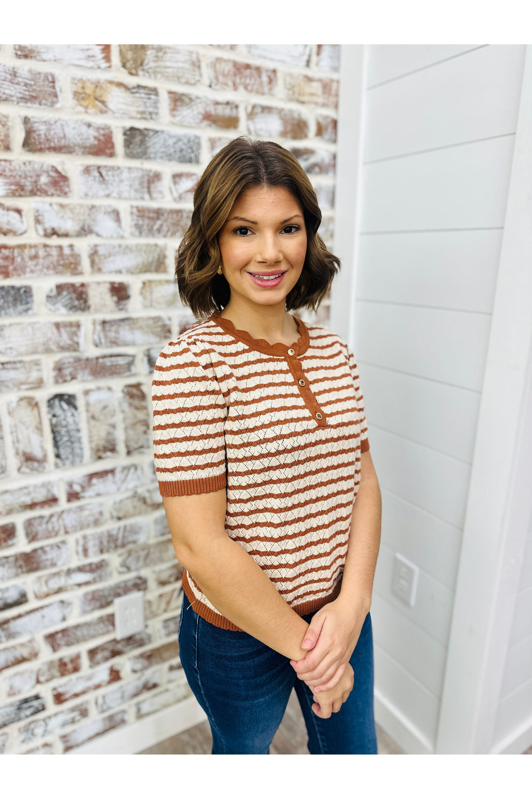 Cinnamon Stripe Top