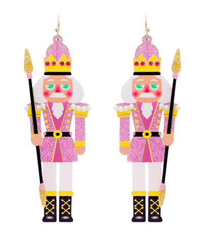 Christmas Nutcracker Glitter Earrings