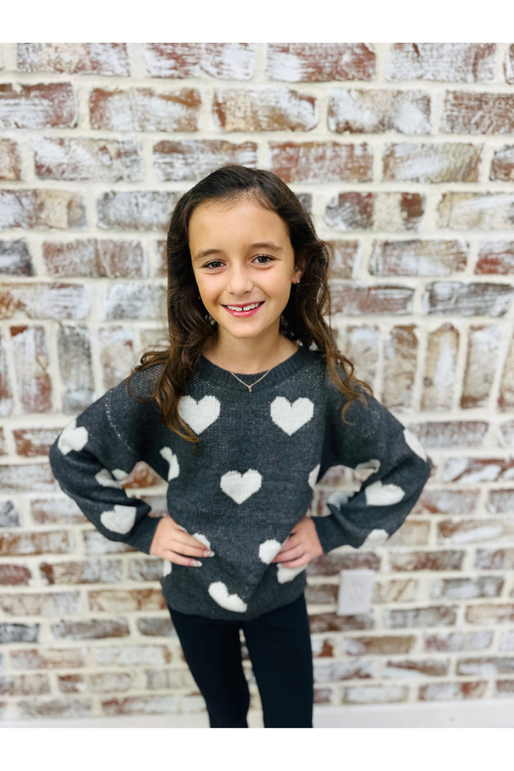 Youth Grey Heart Sweater
