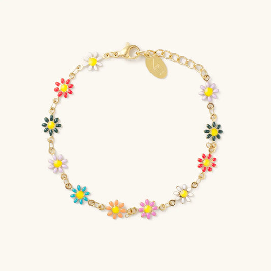 Daisy Multicolor Anklet~Waterproof Gold