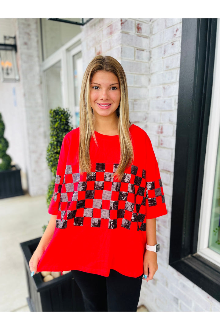 Sequin Checkered Gameday
