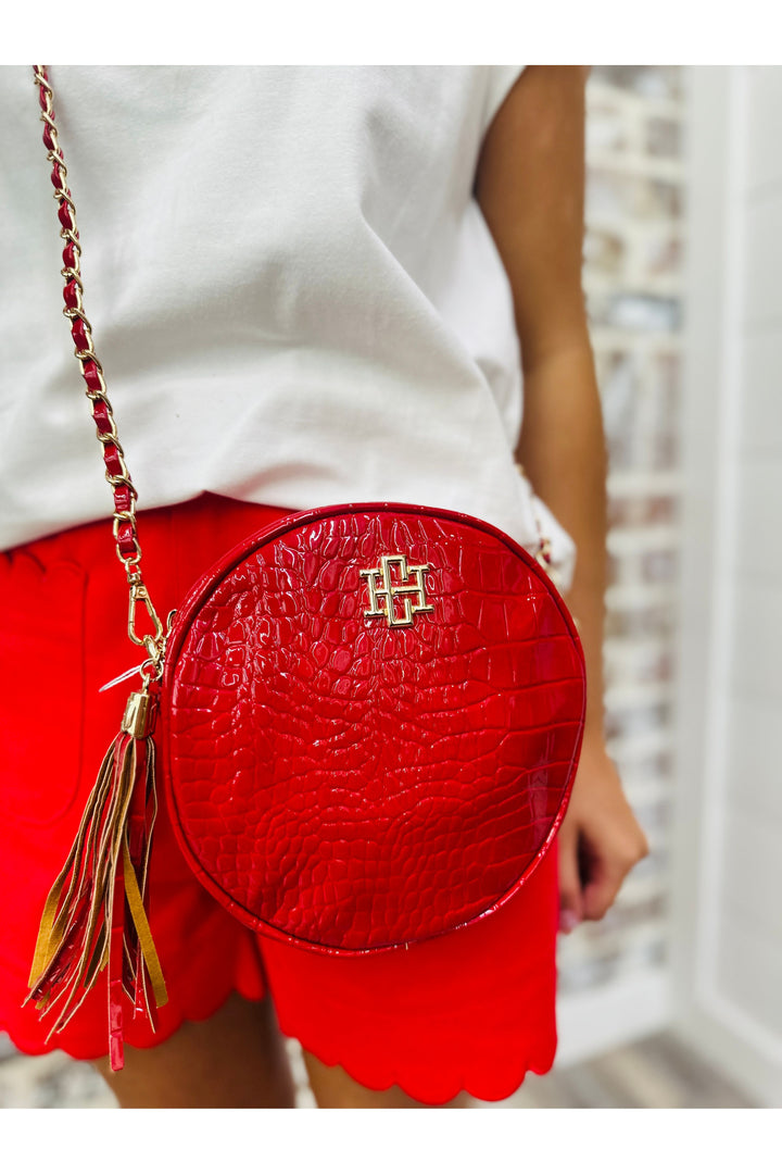 Cece Circular Crossbody Red Patent EC