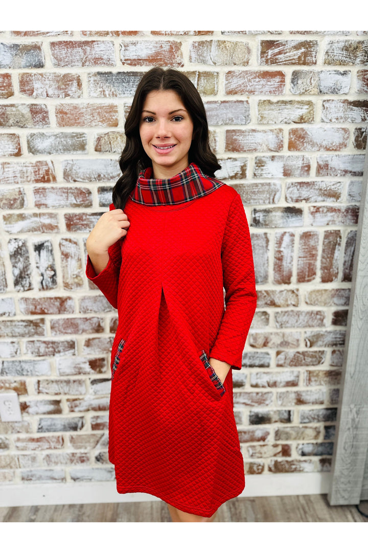 Red Ruby Contrast Trim Dress
