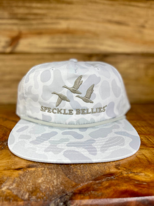 Speckle Bellies grey duck camo hat