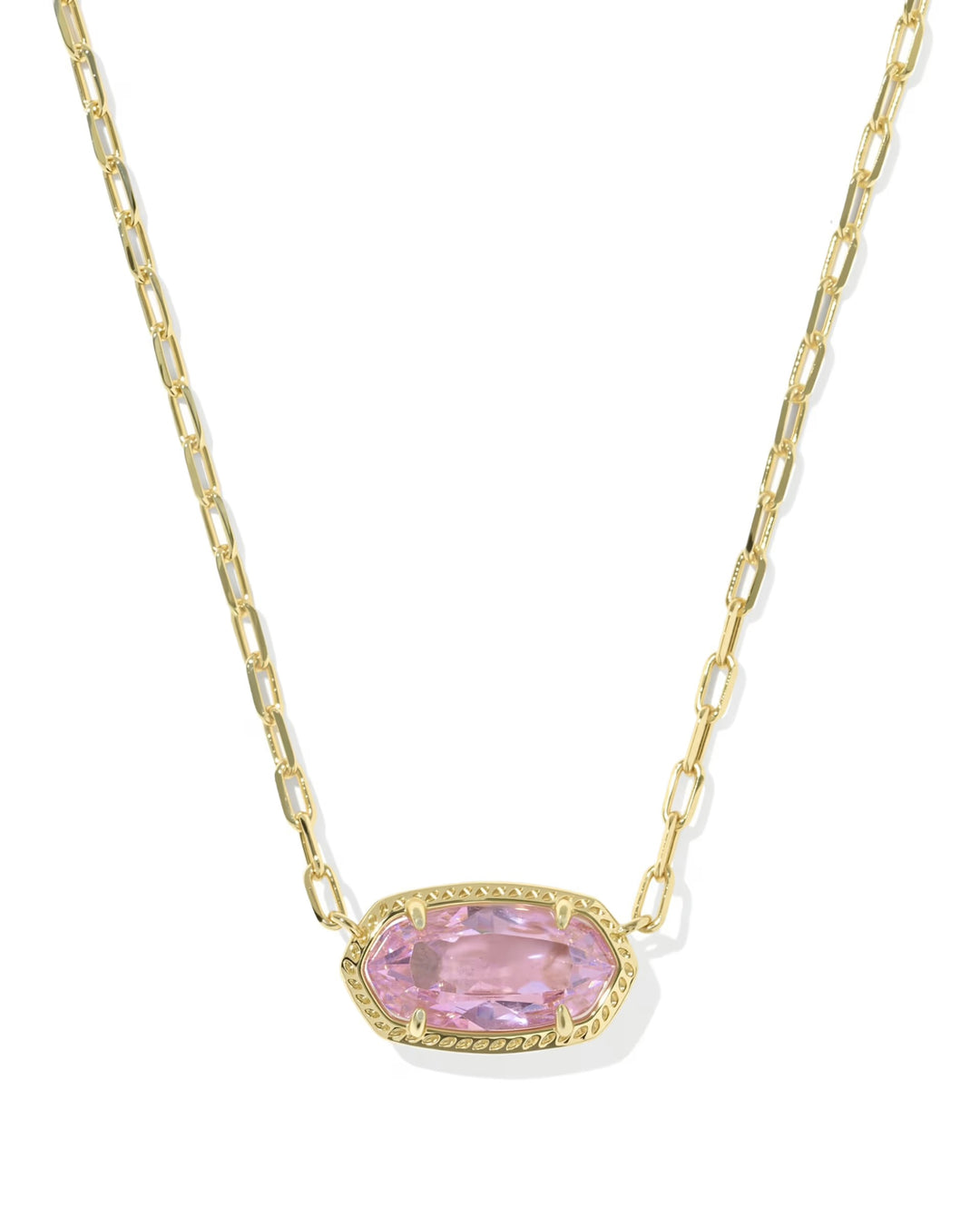 Kendra Scott | Elisa Luxe Gold Short Pendant Necklace - Light Pink CZ