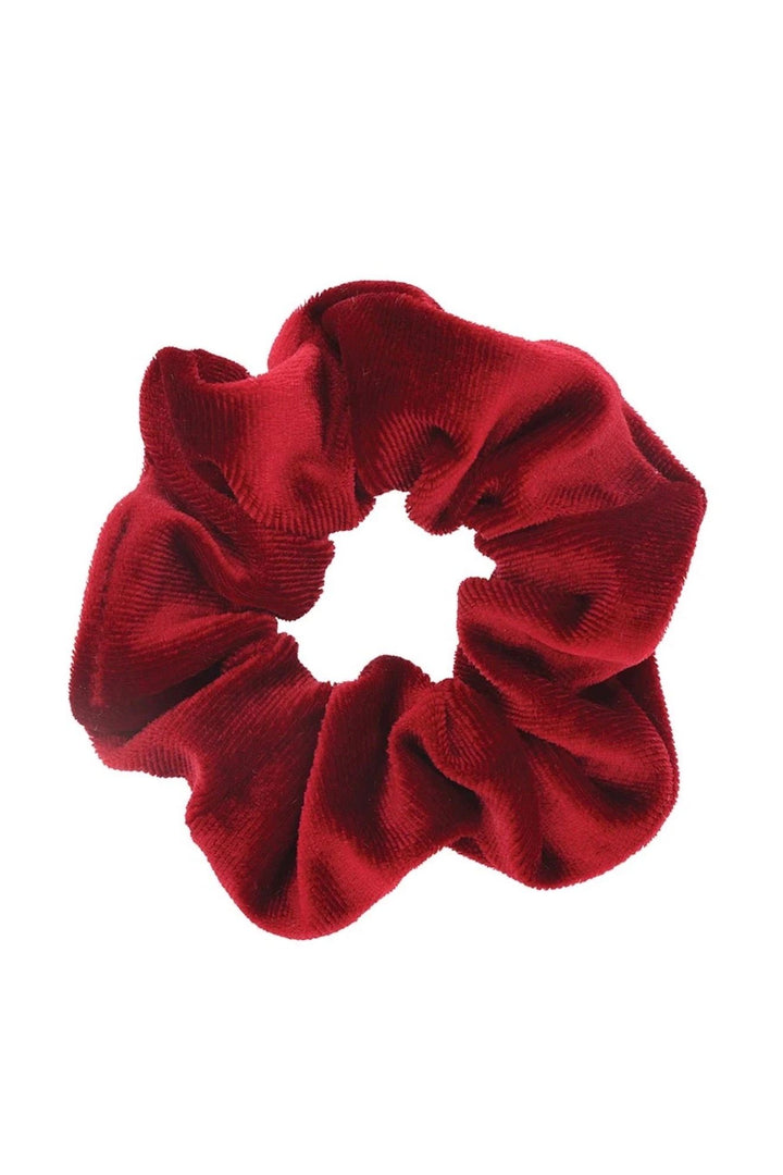 Large Velvet Scrunchie - Red