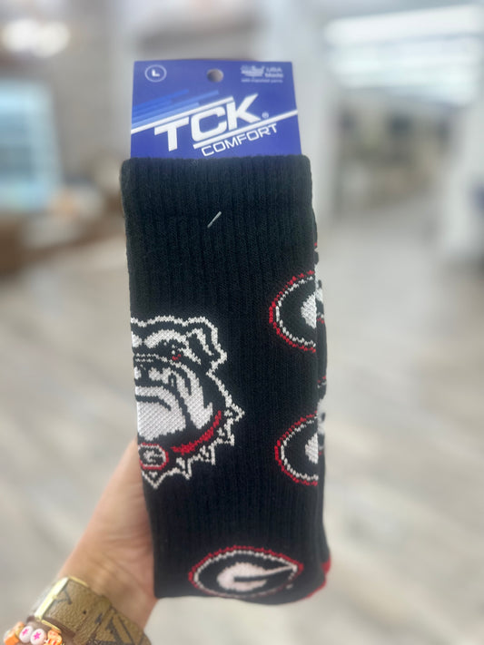 GA Bulldog Socks Size Large