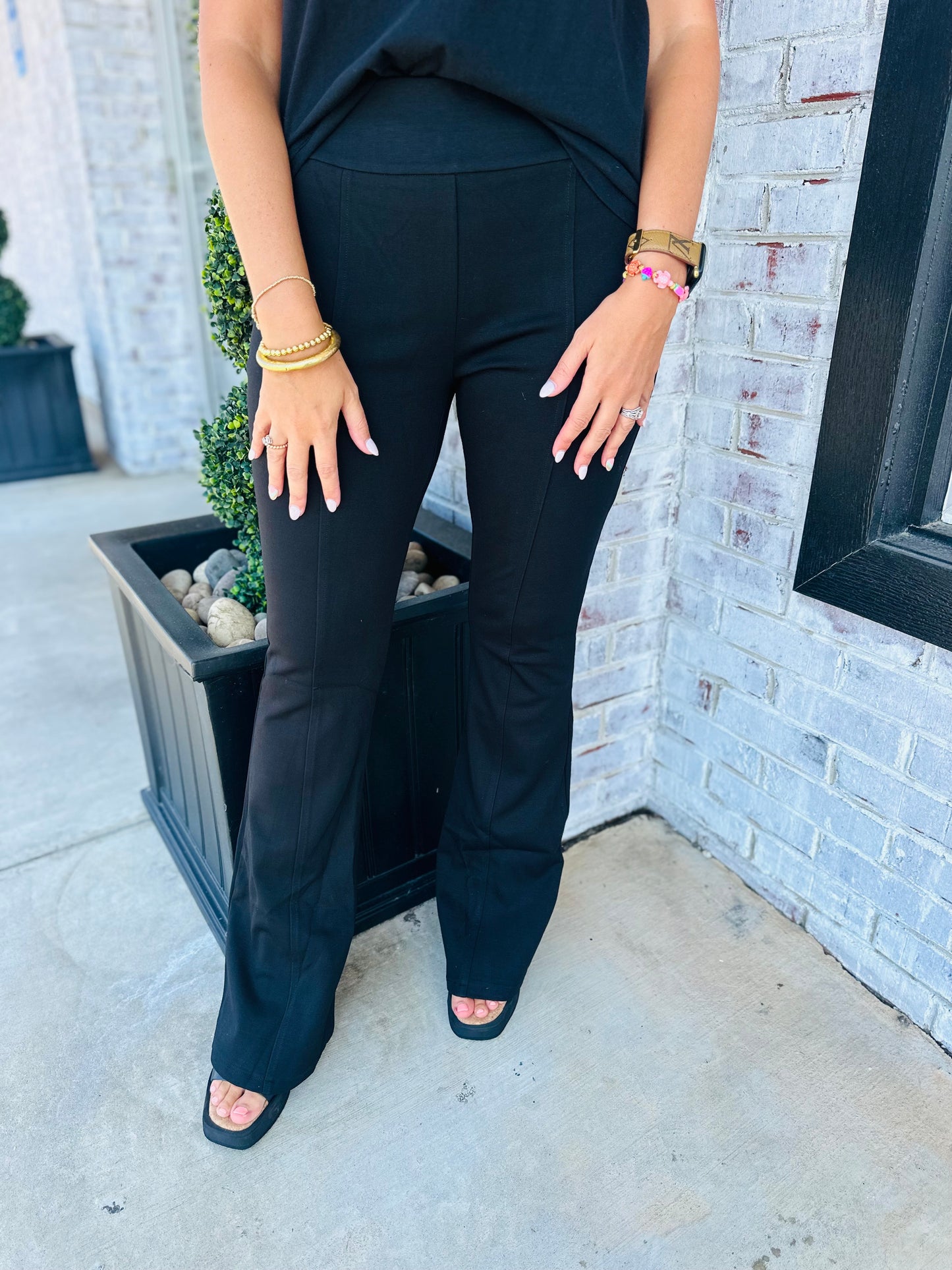 Black~Magic High Waisted Kick Flare Pant