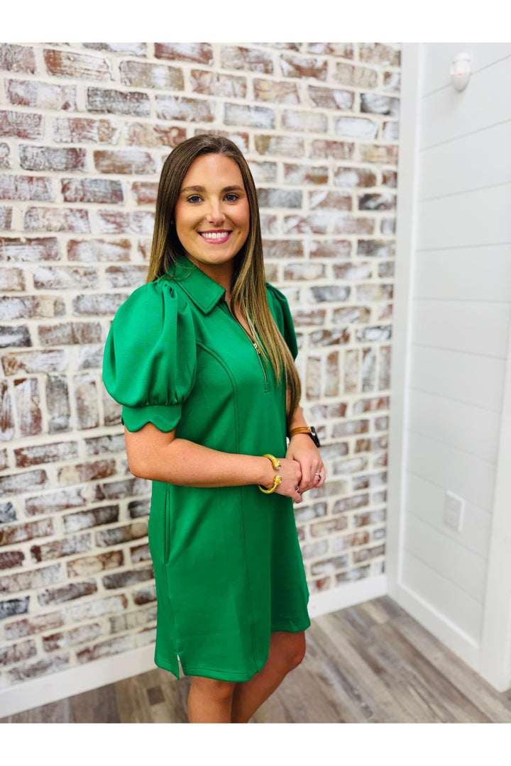 Going Green Scallop Dress