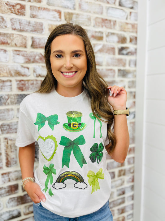 St. Patrick’s Day Sequin Bow Tee