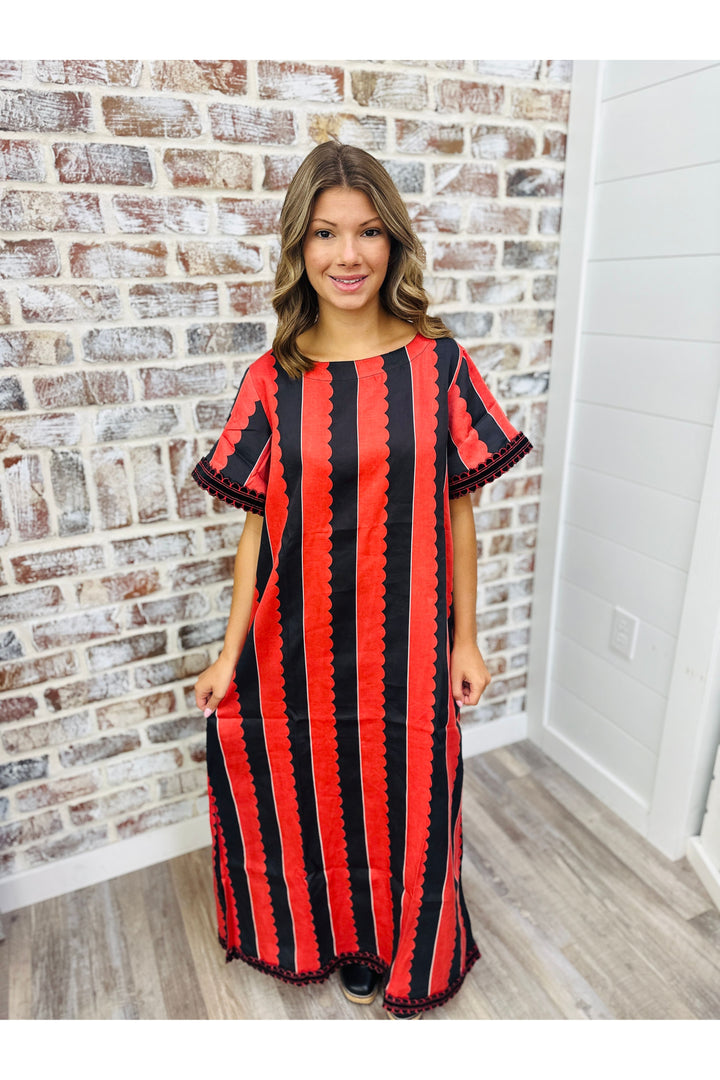 Heart Of Grace | Marisol Caftan in Georgia Stripe Maxi Dress