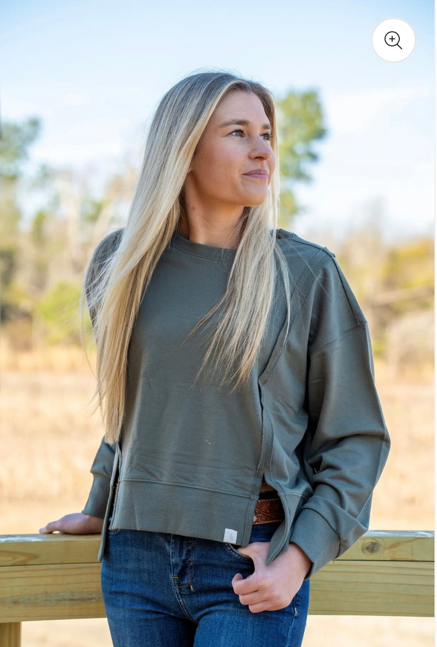 Local Girl Daily Crew-Olive