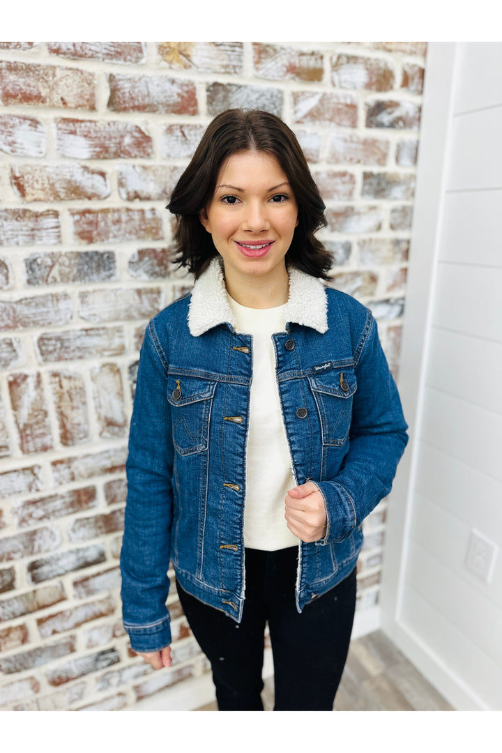 WRANGLER RETRO® SHERPA LINED WESTERN DENIM JACKET