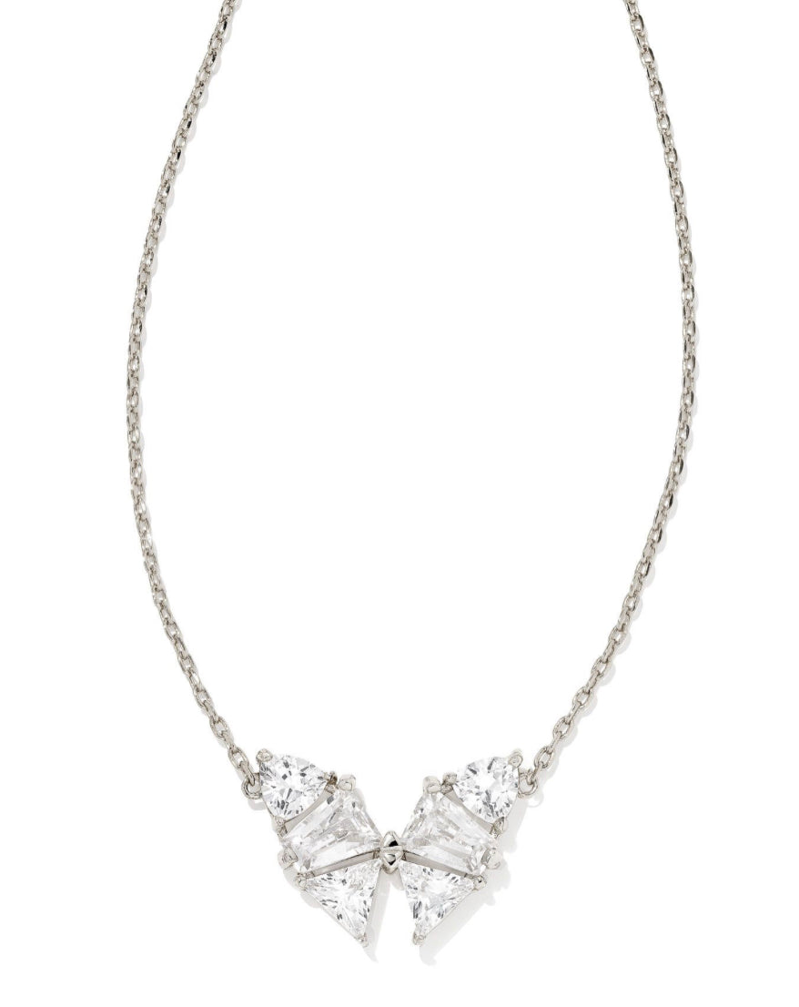 Kendra Scott| BLAIR BUTTERFLY PENDANT NECKLACE RHODIUM WHITE CRYSTAL