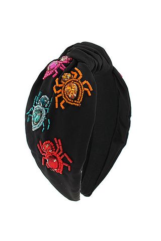 Black Beaded multi color Spider Headband