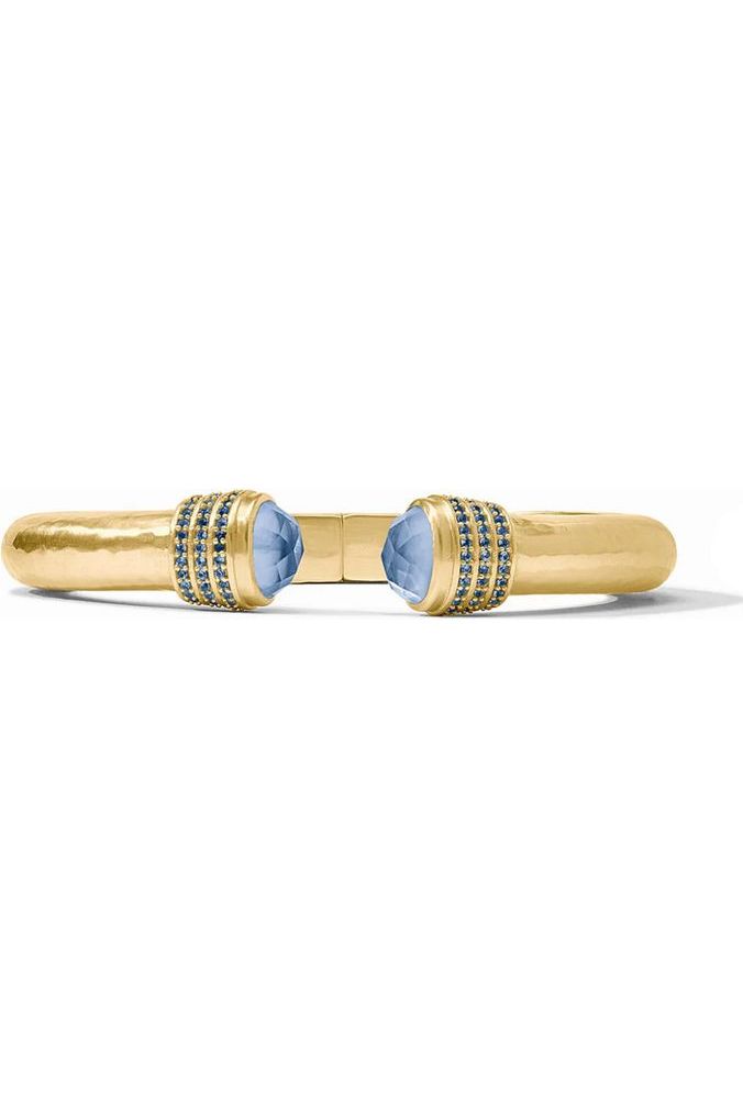Julie Vos ~ Luna Demi Cuff ~ Iridescent Chalcedony Blue