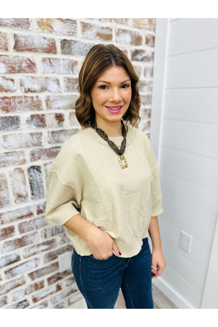 Neutral Everyday Cozy Knit Top