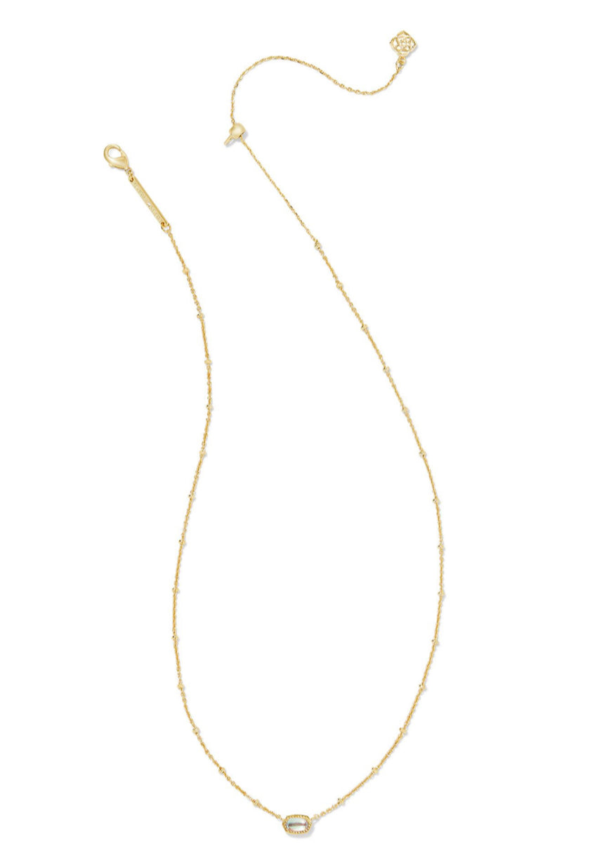 Kendra Scott| MINI ELISA SATELLITE SHORT PENDANT NECKLACE GOLD DICHROIC GLASS