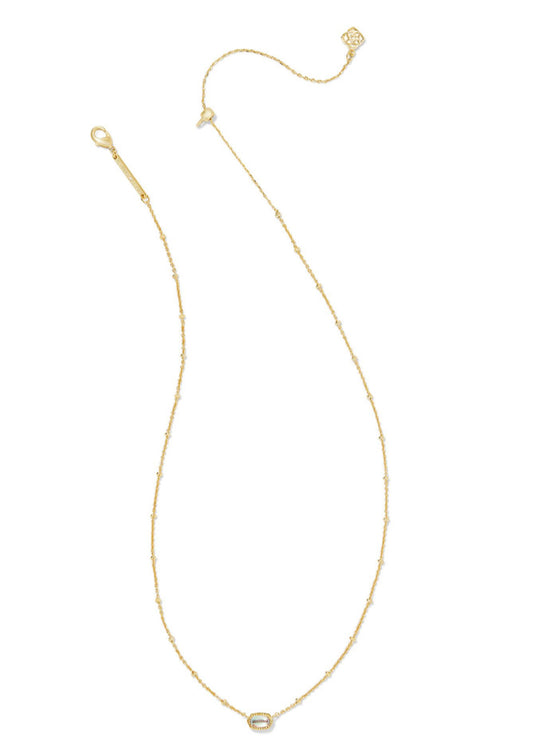 Kendra Scott| MINI ELISA SATELLITE SHORT PENDANT NECKLACE GOLD DICHROIC GLASS