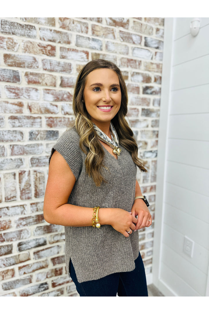 Ash Grey Knit Top