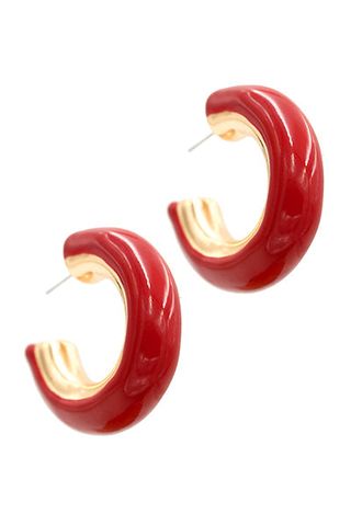 Red/Gold Hoop earrings