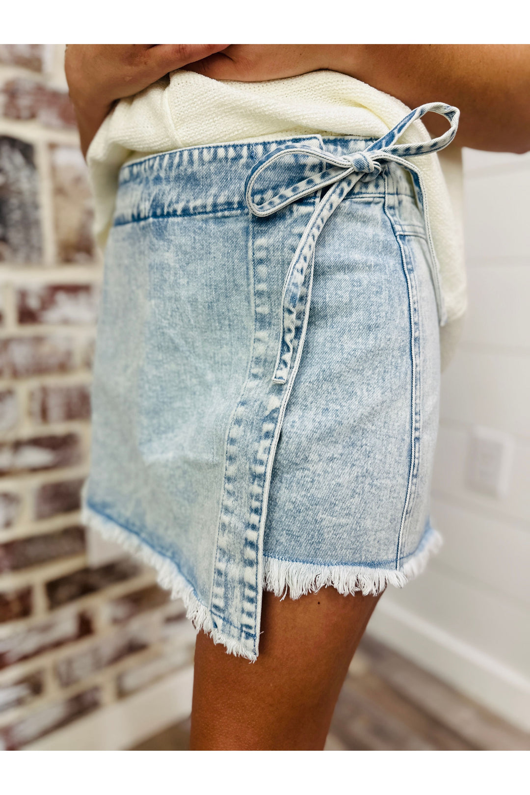 Washed Denim Skort