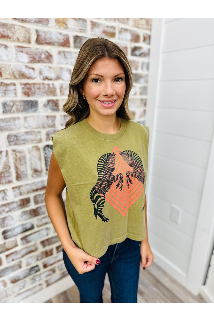 Zebra Maisie Muscle Tee