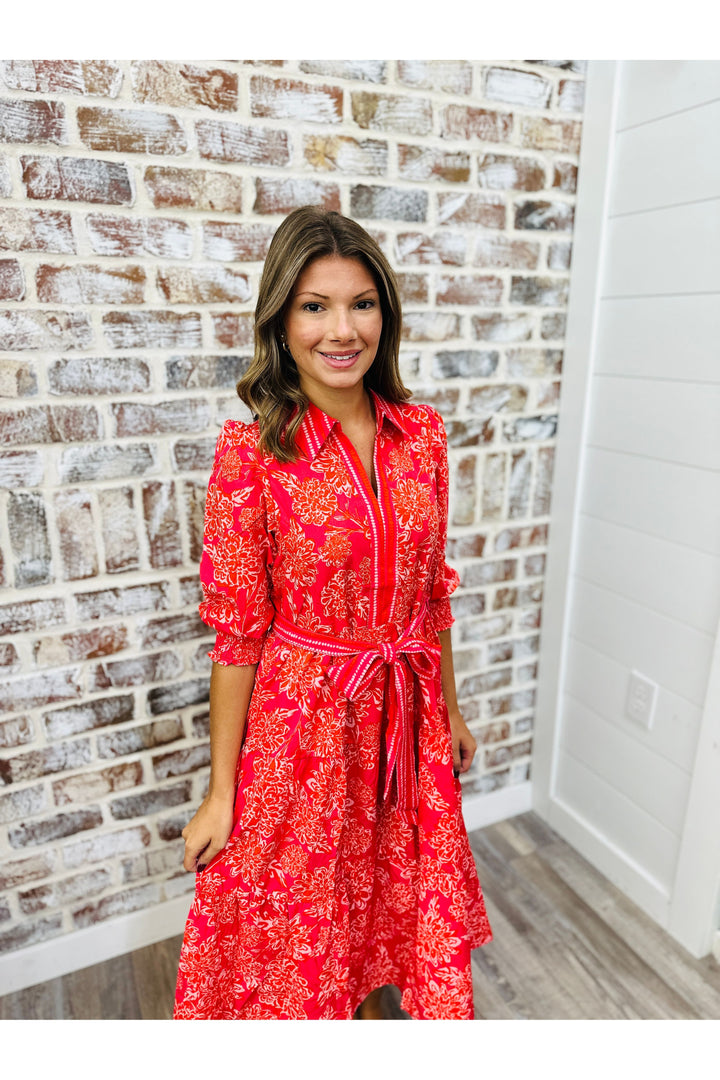 Mary Square| Eleanor Dress | Drift Blooms Pink