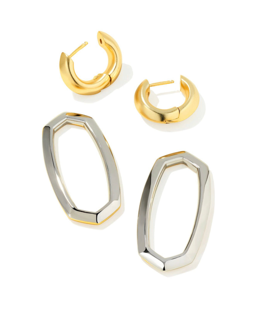 Kendra Scott| DANIELLE LINK EARRINGS GOLD/RHODIUM MIXED METAL