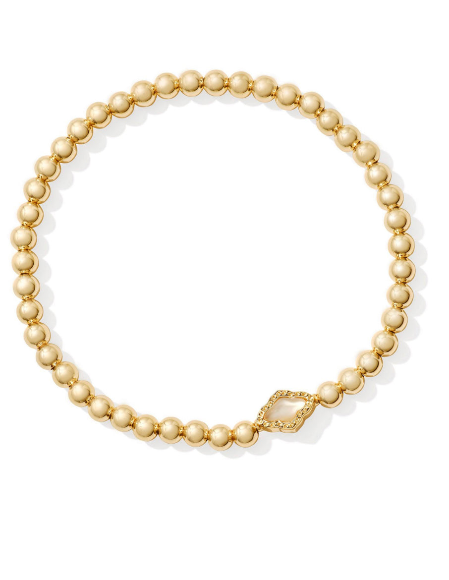 Kendra Scott| ABBIE BEADED STRETCH BRACELET GOLD NATURAL MOTHER OF PEARL