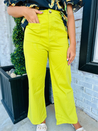 Lime Wide Leg Pant