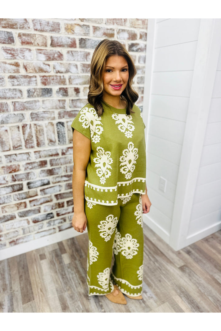 Olive Damask Set