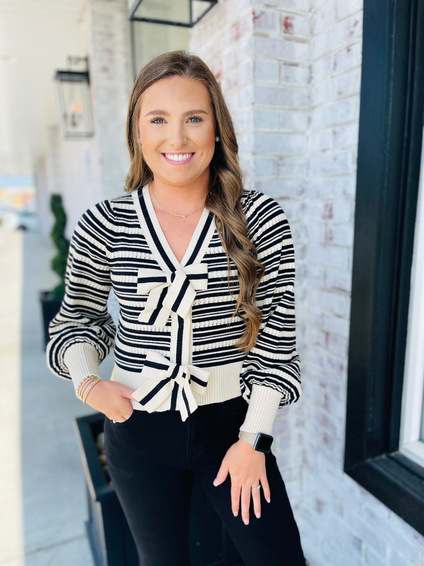 Bows & Stripes Cardigan